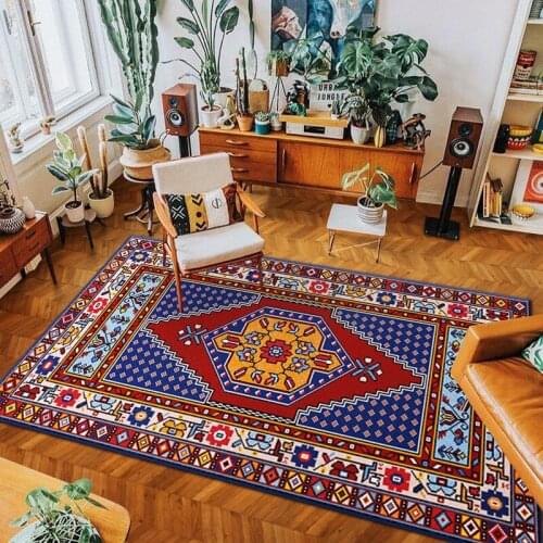 Persian Flower Carpet Retro Morocco Anti-Skid Jacquard Carpets For Living Room Bedroom Dropshopping Area Floor Rugs Mat Non-Slip
