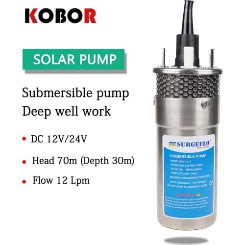 12v/24v Large Flow Lift=70m Mini Submersible Solar Energy Water Pump Car Wash Bilge Cleaning Outdoor Garden Deep Well 12 24 V