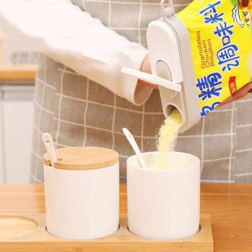 Dust-proof Sealing Clip Portable Snacks Food Fresh Storage Round Mouth Double Opening Function Clips Kitchen Storage Tool