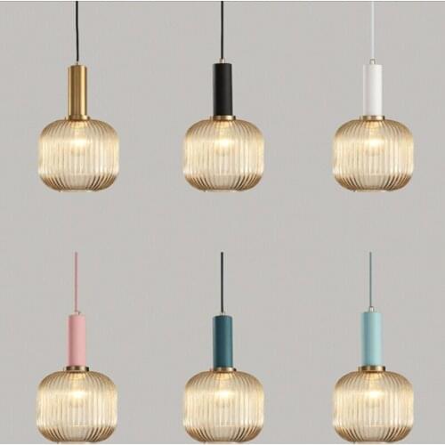 Nordic Colorful lamp holder led pendant light art deco Smoke gray glass hanging lamp for lving room dining room bedroom decor