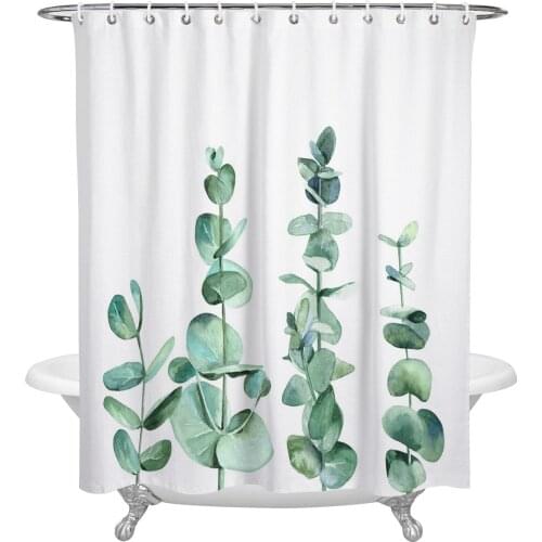 Waterproof Shower Curtains Leaves Green Plant Shower Curtain Frabic Polyester Bathroom decor Curtain
