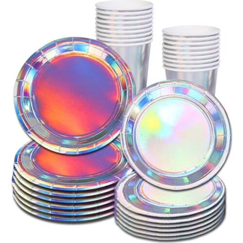 High Quality 8 Guests Disposable Tableware Mermaid Theme Plates Cups Under The Sea Happy Birthday Party Decor Kids Boys Girls