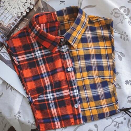 YSMILE Y Shirt Collar Design New Styles Women Fake Collar Colorful Plaid Sweater Lapel Tops Accessory P2285