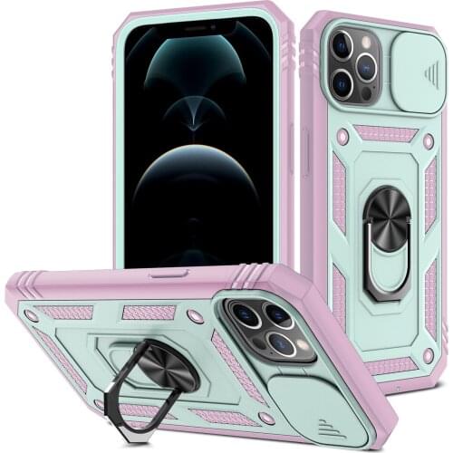 Camera Protection Kickstand Ring Holder Case for Iphone 13 Pro Max 11 12 Mini XS X XR Max Shockproof Protective Cover
