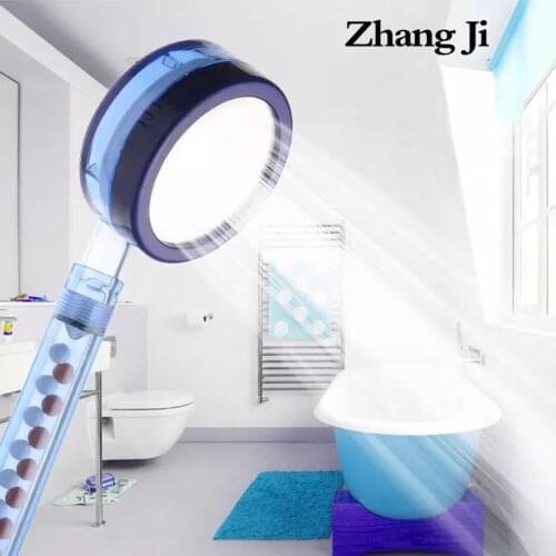 ZhangJi Overpressure Filter SPA shower Negative ion head Balls Vitamin C Replacement Detachable blue shower water saving Health
