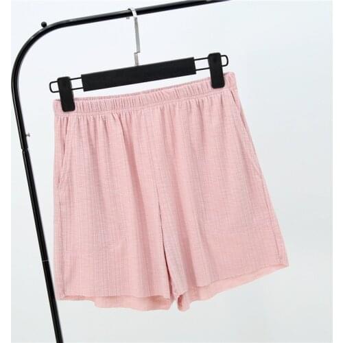 JULYS SONG Summer Sleep Pants Modal Cotton Crepe Nightwear for Women Pajama Shorts Elastic Waist Sleep Bottoms Sleeping Shorts