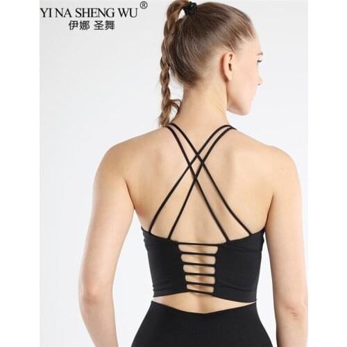 Fitness Sports Yoga Bra for Women Push Up Solid Cross Back Yoga Running Gym Training Workout Femme Underwear Crop Tops Female