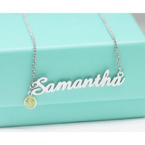 Custom Name Necklace 316 Stainless Steel Woman jewelry Pendant English Name Necklace