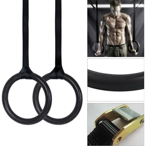 1Pair ABS Gymnastics Ring Pull-up Hoop Crossfit Muscle Ups Gymnastics Training Rings Home Fitness Gym Training Workout Equipment