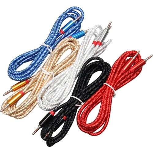 2m Nylon Braid Jack 3.5mm Audio Cable Male Stereo AUX Cable M/M Headphone Cord for IPhone Car Speaker Earphone MP3/4 20pcs