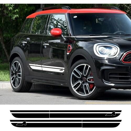 2pcs Car Styling Door Side Stripes Skirt Sill Decal Sticker for Mini Cooper S Countryman F60 2017-Present All4 Sport Accessories