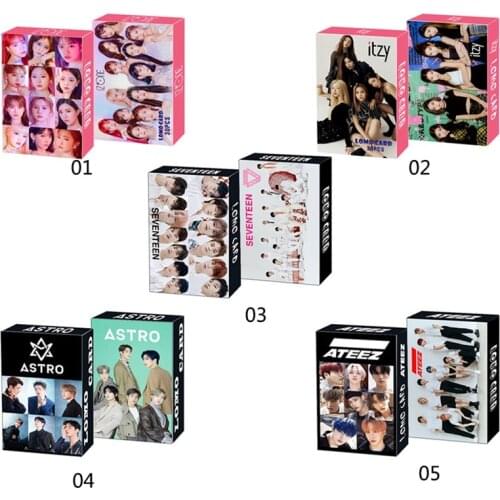30Pcs/Box Kpop ATEEZ Astro SEVENTEEN IZONE ITZY Photocard Lomo Card Photograph Cards Fans Gift