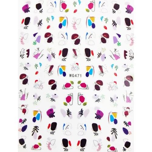 3D Nail Stickers Colorful Geometric Pattern Sliders for Nails Art Decoraciones Adhesive Foil Design All for Manicure Accessories