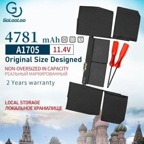 Golooloo A1705 Laptop Battery for Macbook 12'' laptop A1534 Battery 5474 MAh compatible 2016 year Version 4781 mAh 11.4V