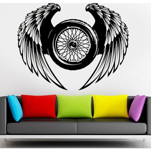 Home Decoration Accessories Wall Stickers Car Repair Service Workshop Garage Wrench Vinyl decal Wheel Wings S287