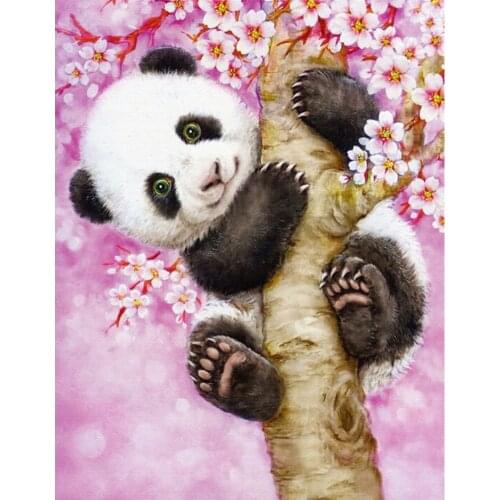 Embroidery 5D DIY Diamond Painting Panda Tree Rhinestones Diamond Painting Embroidery Needlework Cross Stitch Craft