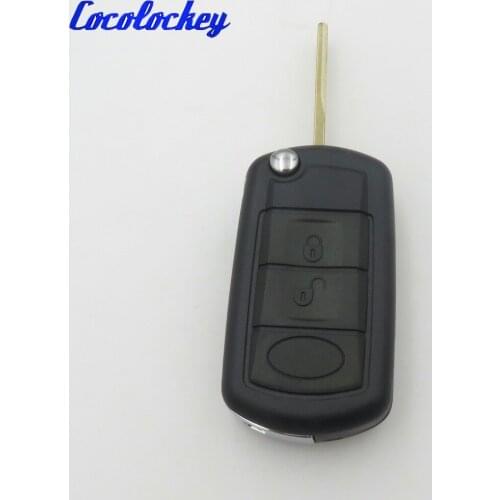 Cocolockey 3 Buttons Folding Remote Key Shell Case for Land Rover LR3 for Range Rover Sport with Big Blade No Logo
