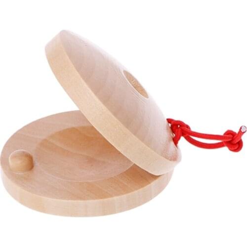 WXTF Wooden Castanets Wood Percussion Flamenco Musical Instrument Kids Children Toys