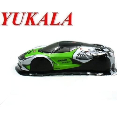 YUKALA 1/10 RC parts PVC painted body shell for 1/10 RCracing on-road drift car(size: 445*195mm wheel base 260mm)