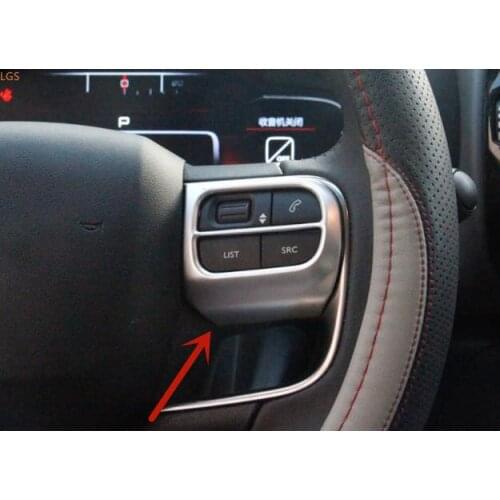 For Citroen C5 AIRCROSS 2017-2019 ABS Chrome steering wheel button decorative patch anti-scratch protection Car styling