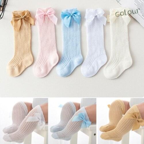 New Baby Infant Girl Non-Slip Socks Knee High Lace Princess Socks Long Tube Booties
