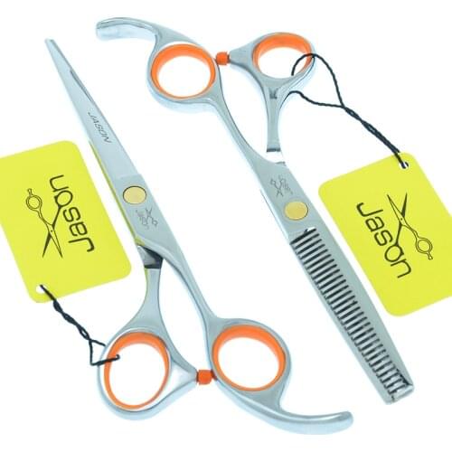 Jason 5.5/6 inch Japan Steel Hair Scissors Professional Barber Hairdressing Cutting Shears Set Hair Salon Haircut Tools A0054D