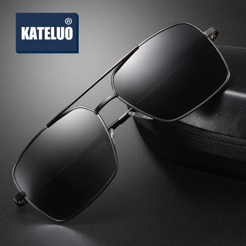 KATELUO 2020 Vintage Mens Sunglasses UV400 Glass Lens Sun glasses Square Driving Glasses For Men Eyewear Accessories 98015