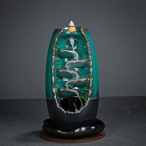 Ceramic Backflow Incense Burner Indoor Antique Meditation Censer Home Ornament Waterfall incense decoracion para el hogar