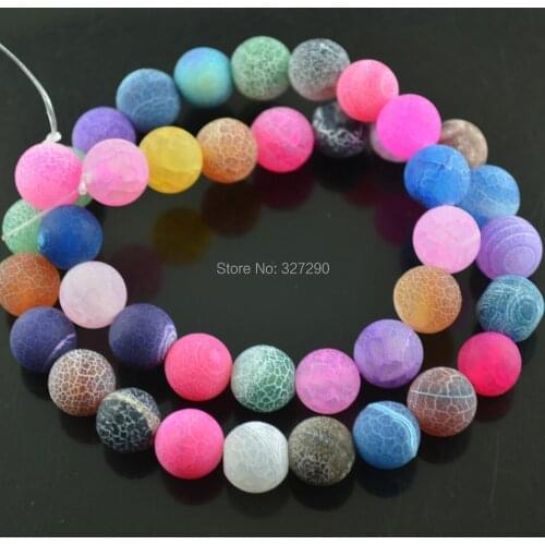 High Quality Candy Color Cracked Veins Stone Round Beads 10mm DIY Jewelry Making Materials 5pc/lot