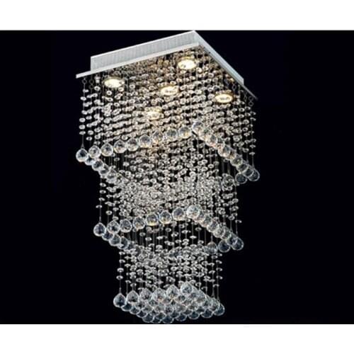 Ceiling light Square Clear K9 Crystal Ceiling Lamp Rain Drop Flush Mount Lighting 90-260V Free shipping K9 Crystal