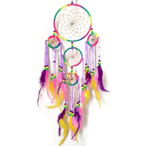 Handmade Dream Catcher Traditional Dreamcatcher Wall Hanging Decoration Colorful Feather