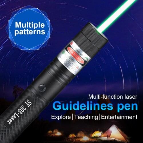 Powerful Beam Stars Multi-pattern Visible Beam Light High Pointer Pen Green Burning Security Astronomy Laser Sight Zoom Focus
