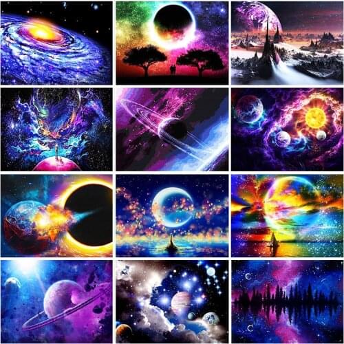 DIY 5D Diamond Painting Kit Space Landscape Handcraft Full Round With AB Drill Home Wall Decor Embroidery Mosaic Art Unique Gift