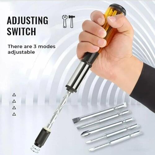 Push Pull Ratchet Screwdriver Set 6 in 1 Press Type Semi-automatic Rotating Spiral Screw Driver Bit Multi Tool