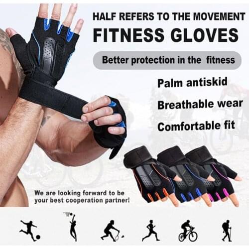 2pcs Fitness Mens and Womens Half Finger Outdoor Wrist Lifting Exercise Training Wrist Gloves перчатки перчатки для спорта