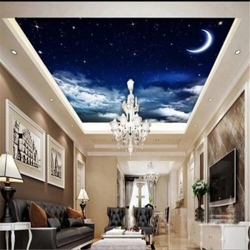 Custom photo wallpaper Large 3D Stereo romantic sky ceiling 3d mural wallpaper ceiling