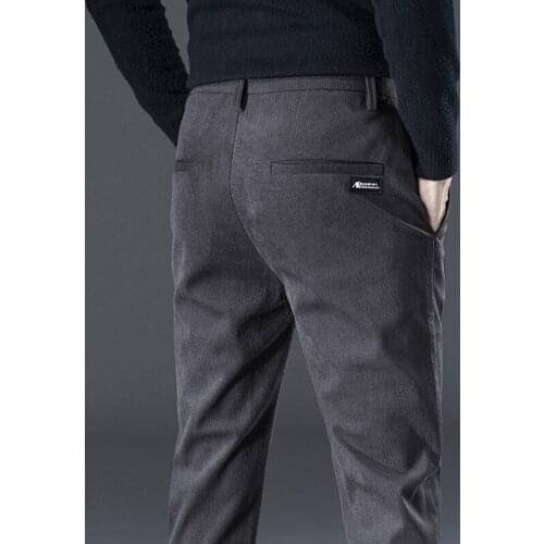 Straight Corduroy Trousers Men Regular Fit Casual Pants Black Brown Autumn Pants Men Cotton Trousers for men Overalls