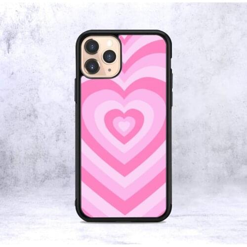 Pink Love Heart Phone Case for iPhone 12 mini 11 pro XS Max X XR 6 7 8 plus SE20 High quality TPU silicon and Hard plastic cover