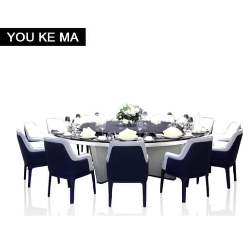 Modern simple marble round dining table and chair combination large apartment dining furniture