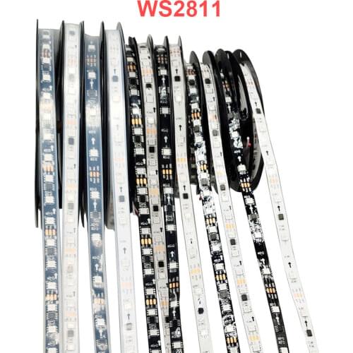 WS2811 RGB Led Strip IndividuaIIy AddressabIe 5050 SMD External 1 IC Control 3 Leds 30/48/60 Pixels/m Waterproof DC12V 1-5m