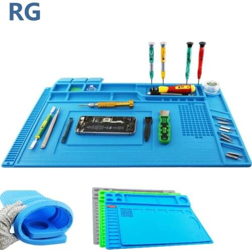 Heat Insulation Silicone Working Mat Heat-resistant Soldering Station Repair BGA Insulator Pad Maintenance Platform Magnetic cus