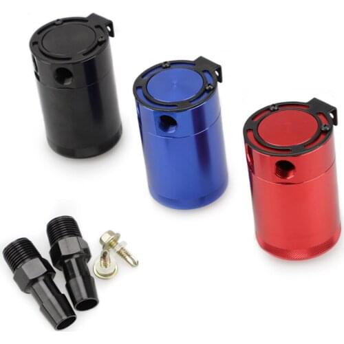 Universal Oil Catch Can Compact Baffled 2-Port Aluminum Reservoir Oil Catch Tank Fuel Tank Parts Two hole breathable Kettle