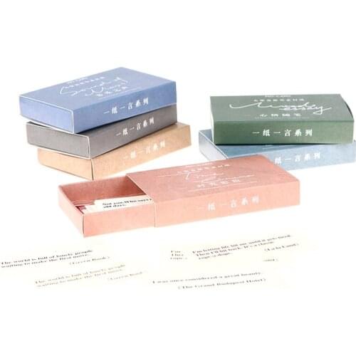 Vintage Quotes Matchbox Memo Pads Handwriting English Journaling Accessories Diary Accessories Aesthetic Material Card Stock