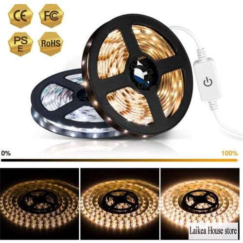 Touch Sensor IP65 Waterproof DC USB Strip 1/2/3M Super Bright SMD2835 Cool White/Warm White Strip Flexible Lighting Lamp