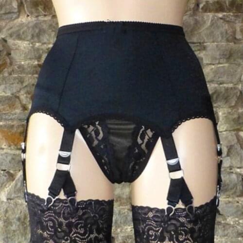 High Waist Women Black Sexy Garters Belt for Stockings Lace Suspender Sexy Bondage Lingerie Night Club