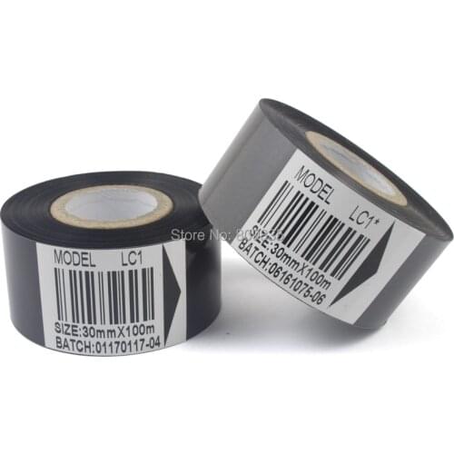 High quality 100PCS/LOT 45*100M Black Color Ribbon for date coding machine hot stamping date coder