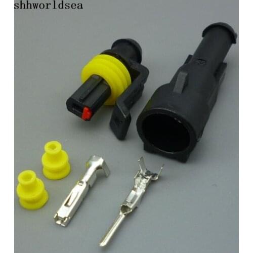 Worldgolden 5/30/100set male female 1Pin/way HID Waterproof Electrical connector kit for car boat ect