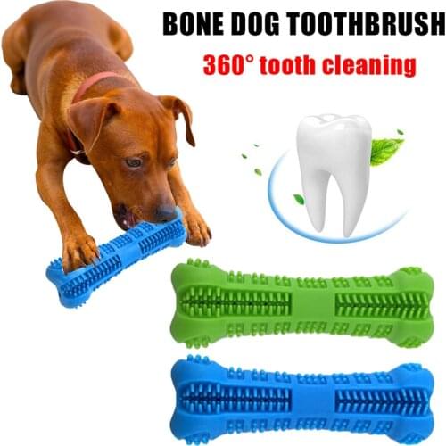 Pet Dog Toothbrush Chew Toy Doggy Brush Stick Soft Rubber Teeth Cleaning Dot Massage Toothpaste for Small Dogs Pets Toothbrushes