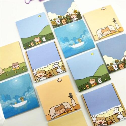 1 pcs Cute Forest girl Memo Pad Message Notes Decorative mini Notepad Note paper Memo Stationery Office Supplies