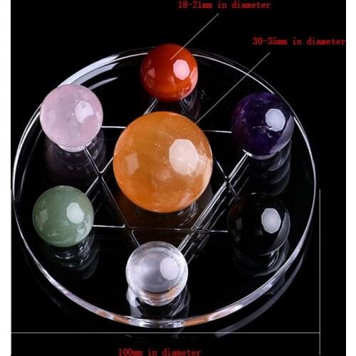 1PC natural crystal mineral jewelry citrine seven-star ball guardian home decoration study room decoration DIY gift